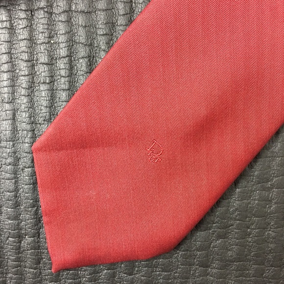 Vintage Christian Dior Red Mens Tie - Picture 3 of 8